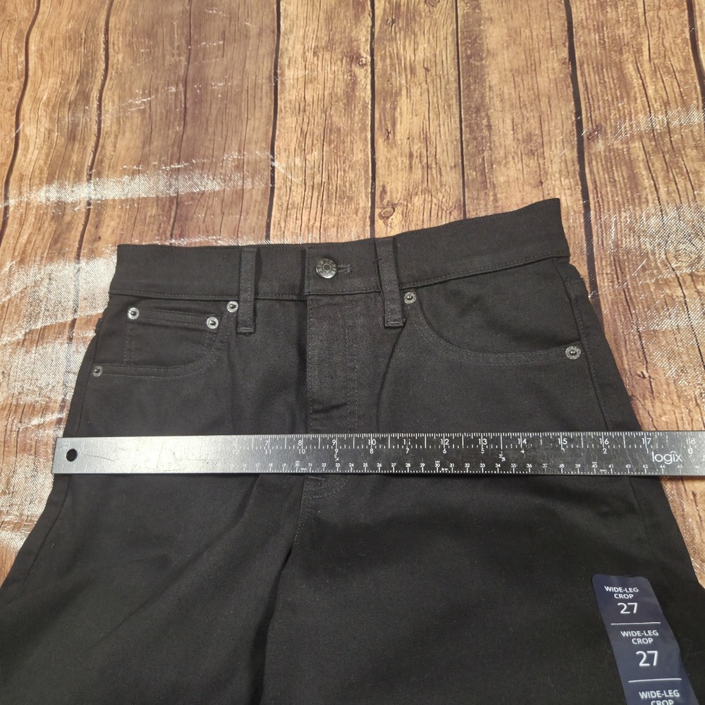 J.Crew Cropped Wide Leg Jeans Womens 27 Black High Rise Minimalist Effortless - Picture 4 of 12
